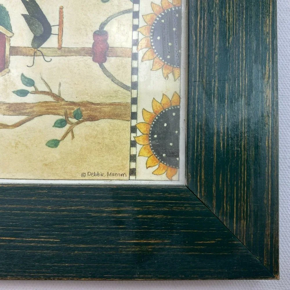 Debbie Mumm Birdhouse Sunflowers Framed Print Hanging Wall Decor